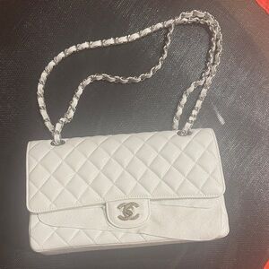 Chanel White Quilted Shoulder Bag